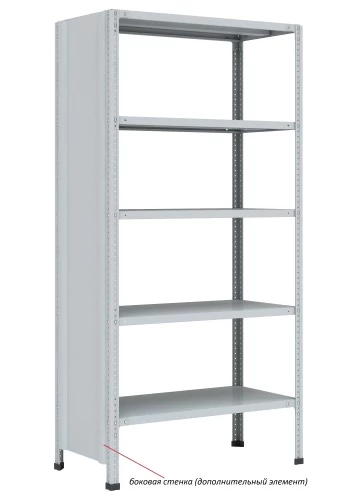 Стеллаж металлический Титан МС-750 2000x1000x800/2